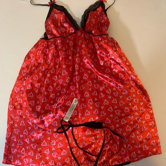 In Bloom Valentine Lingerie Set NWT Ladies Size Medium Red Nightie - Picture 4 of 5